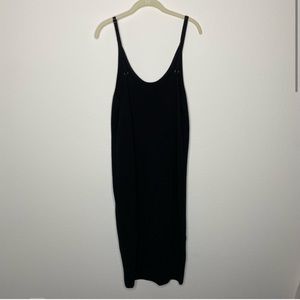 HATCH Maternity Wool Ribbed Sleeveless Knit Dress Cozy Black